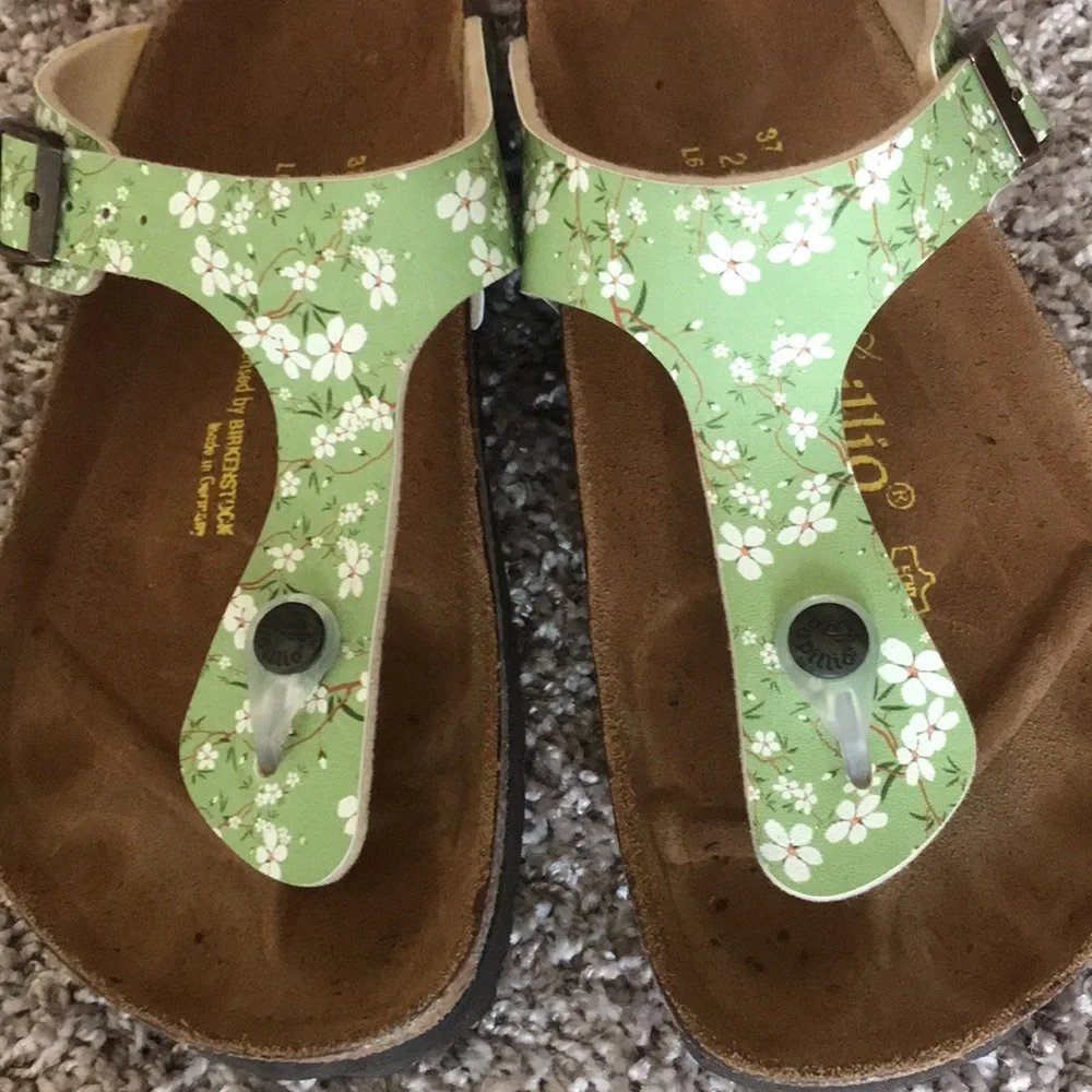 Green Floral Birkenstock Women's Sandals - Picture 8 of 9